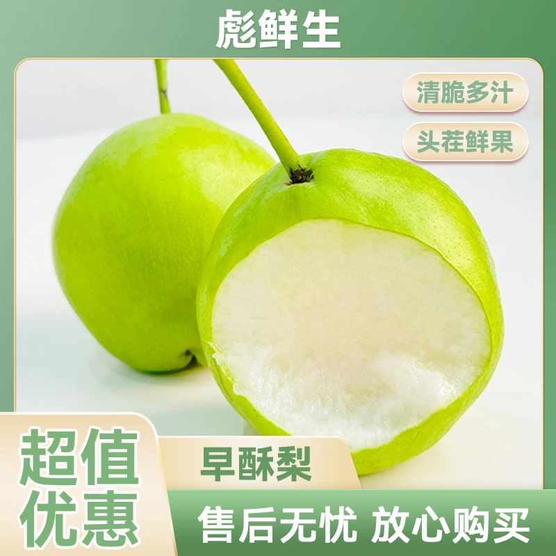 陕西头茬 早酥梨净重5斤装新鲜水果青皮清脆多汁当季现摘D