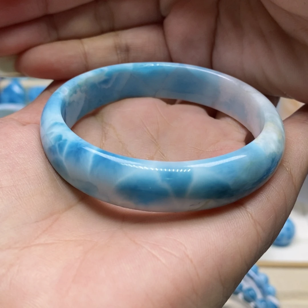 针钠钙石（海纹石）手镯未镶嵌徒***盆
