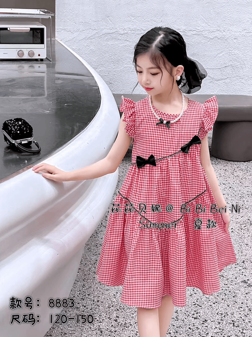 芘芘贝妮格子裙8883/女童