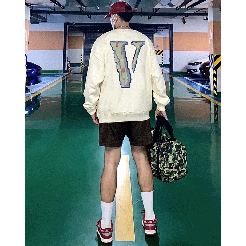 秋季新款高街潮流设计感圆领上衣服男款美式复古潮牌休闲长袖卫衣