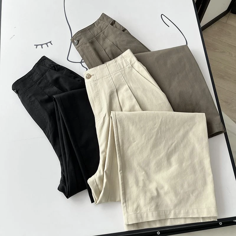 2025秋季新款宽松显瘦舒适外穿阔腿休闲裤子女韩版洋气百搭直筒裤