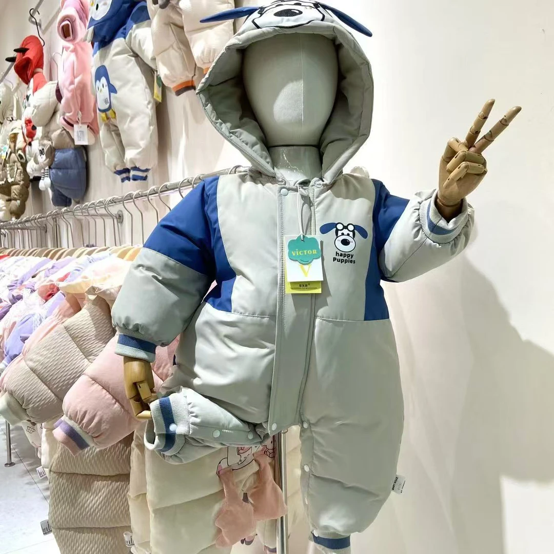 宝宝小狗厚款棉服连体衣