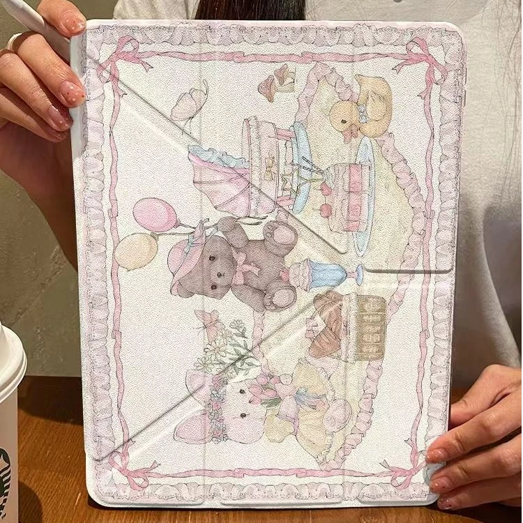 Y字三折露营小兔子苹果air7保护套Pro2024平板保护壳iPad11保护壳