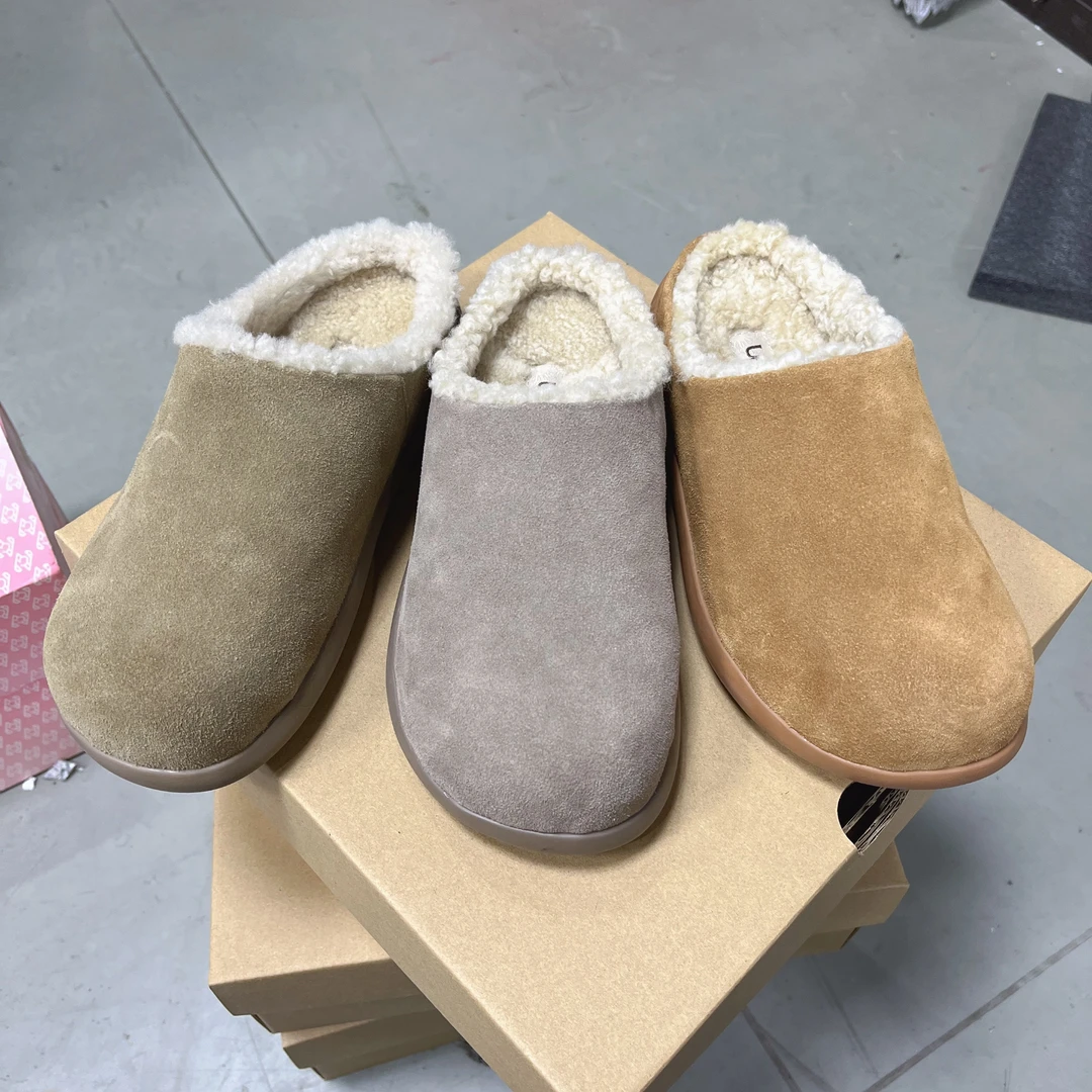 哥哥小土豆冬季皮毛一体包头时尚拖