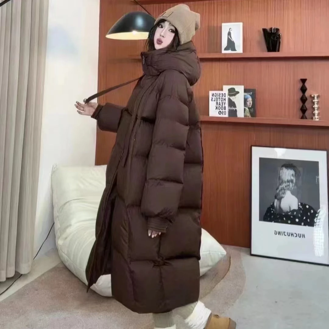 【专属热卖】大被子百搭连帽羽绒服女气质时尚中长款加厚保暖外套