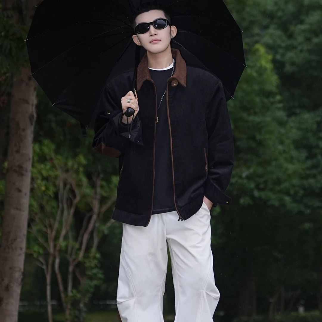 PANMAX/潘·麦克斯男士时尚简保暖防风灯芯绒棉服