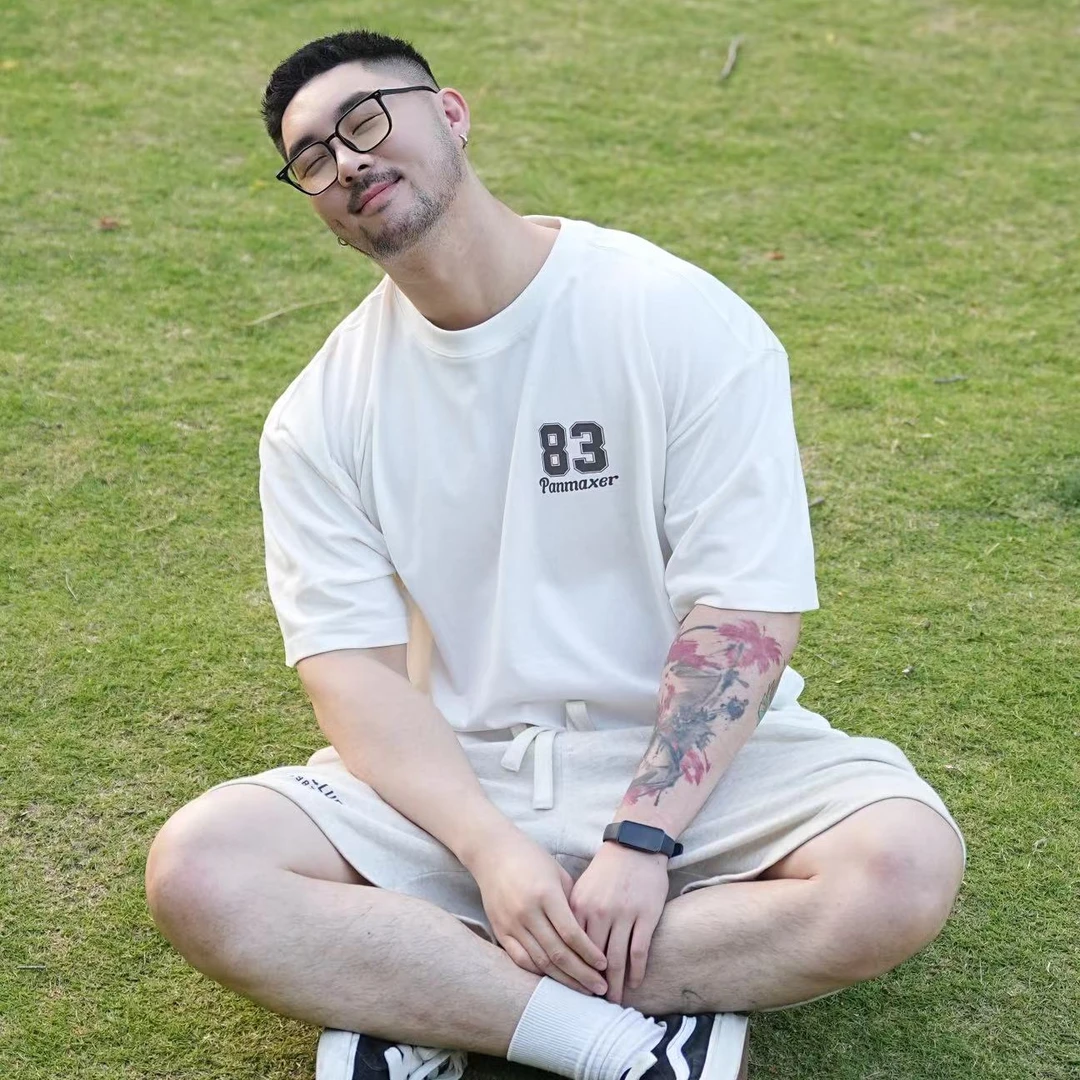 PANMAX/潘·麦克斯上衣大码夏季香蕉半袖宽松潮流印花国潮T恤透气