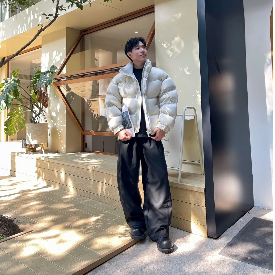 [Nadlle Studio]温暖小面包 亲肤无胆双色基础款白鸭绒羽绒服外套