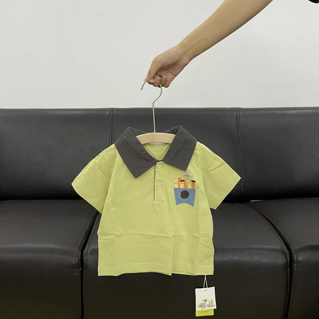 iiko*薯条印绿色polo上衣 5058