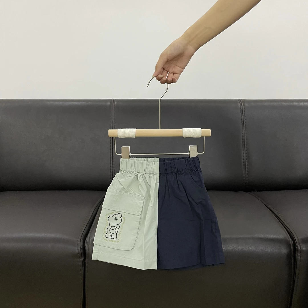 iiko*绿色系小熊拼色短裤 5067