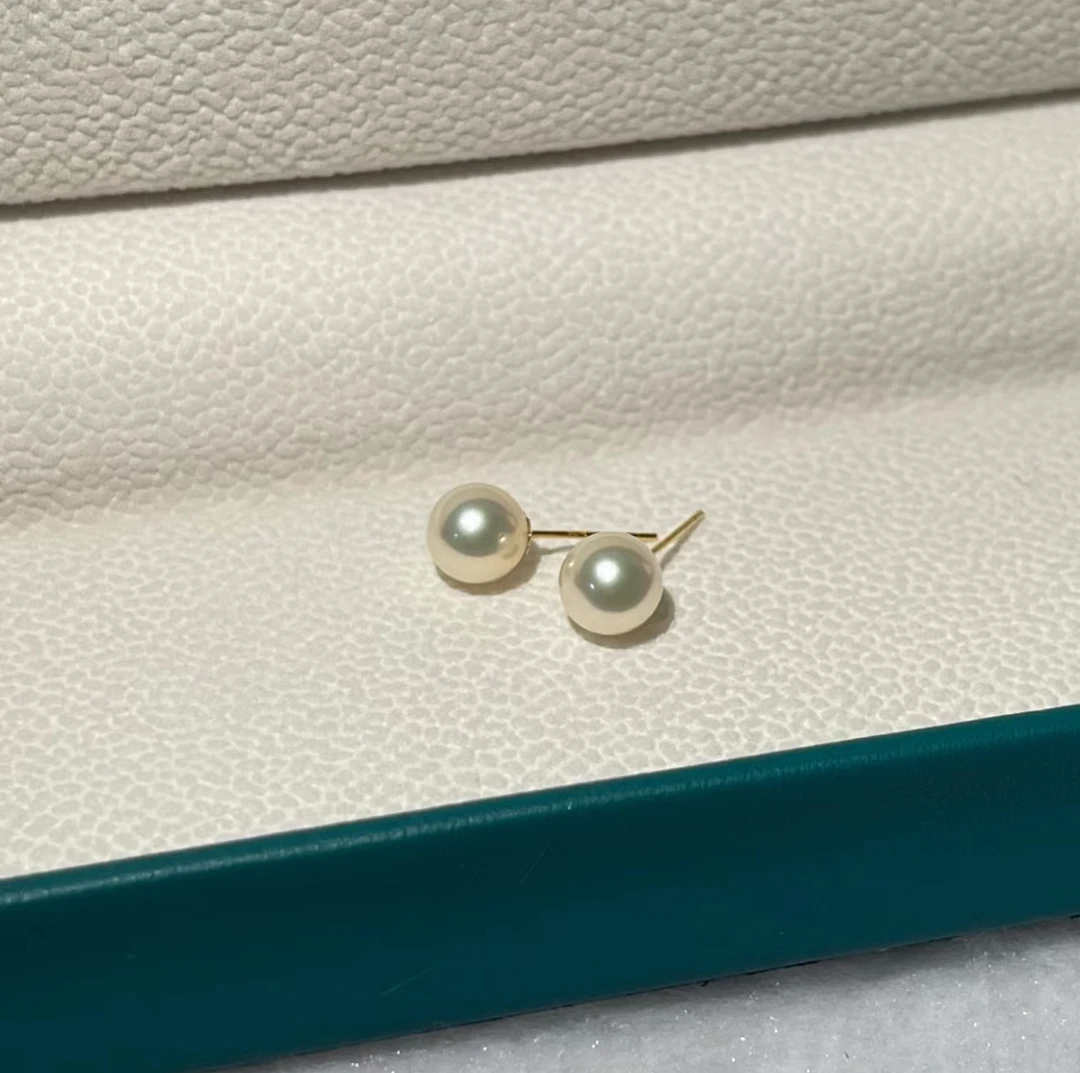 【真真推荐】海水羽皇金几乎无暇极强光珍珠5- 6mm/S925银配件