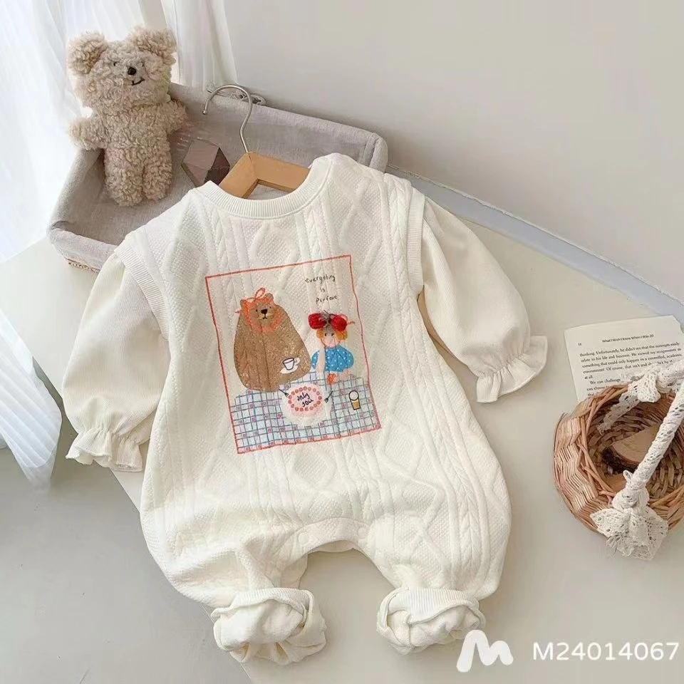 棒棒熊内衣洗液连体爬服