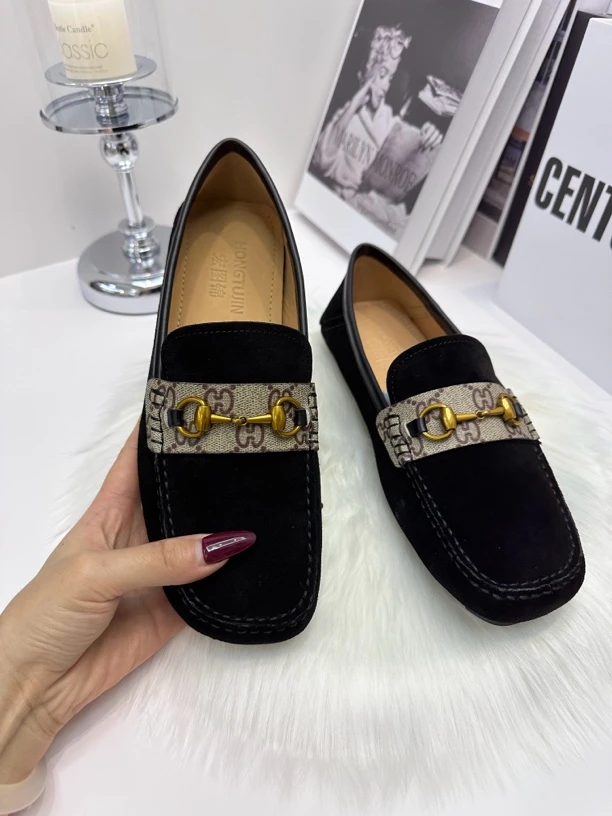 2024真皮经典软底时尚百搭男士豆豆鞋真皮商务透气