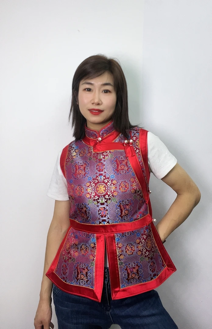 [蓝印圣火] 蒙元素民族风女款3片立领对花马甲