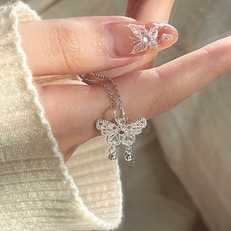 合金项链 镂空蝴蝶项链女款精致高级感锁骨链气质百搭颈链2037