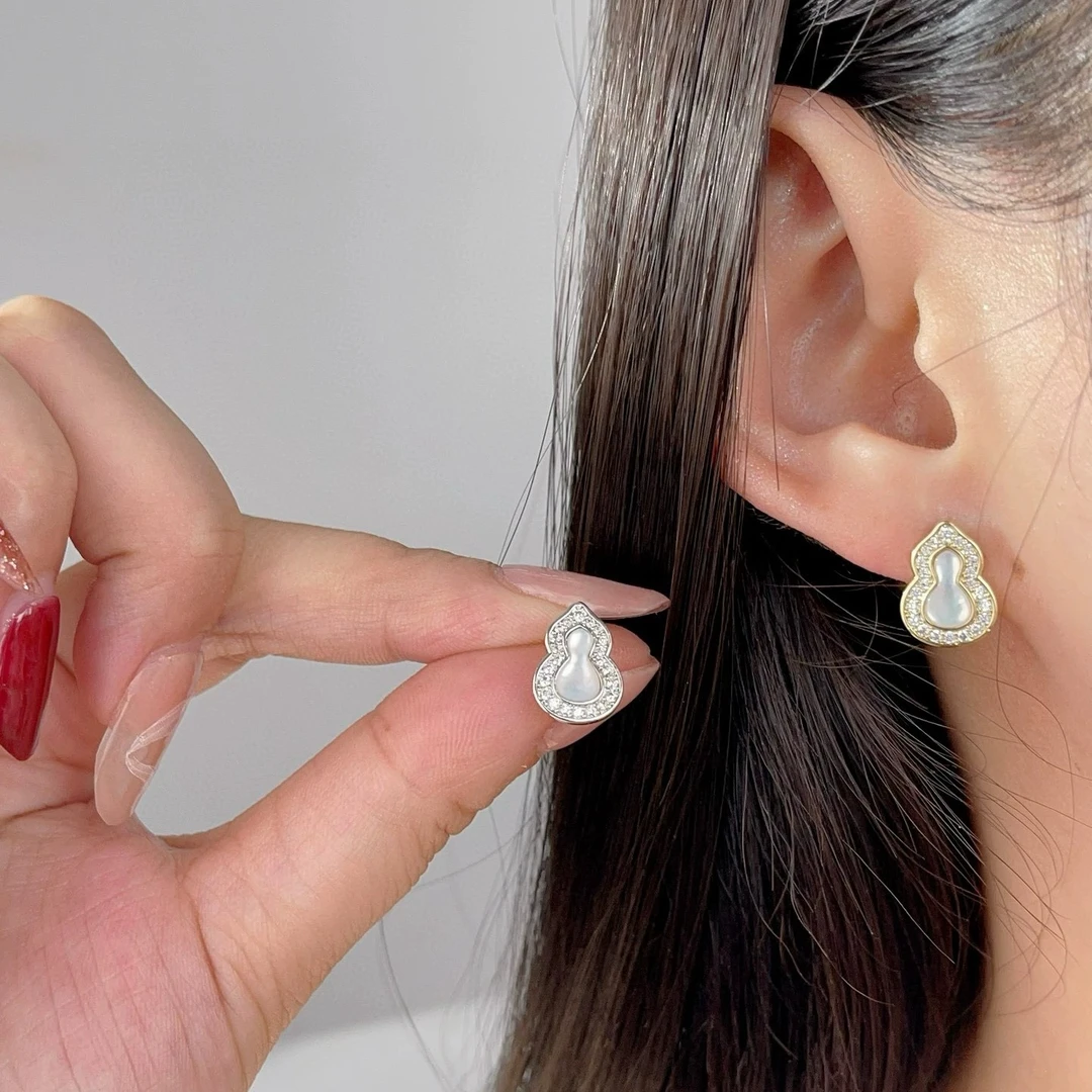 925银耳饰 精致葫芦款耳饰S925银针针头气质轻奢百搭