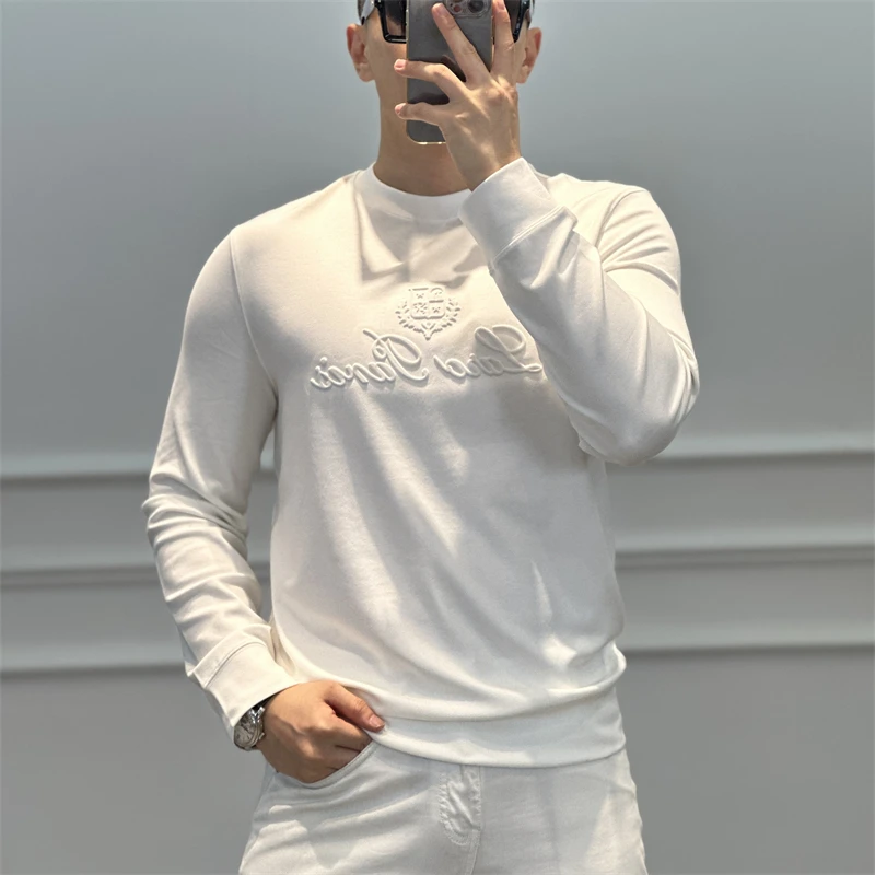 <古帝特尼>秋冬季新款男士印花亲肤莫代尔柔感纯色圆领卫衣Z-2275