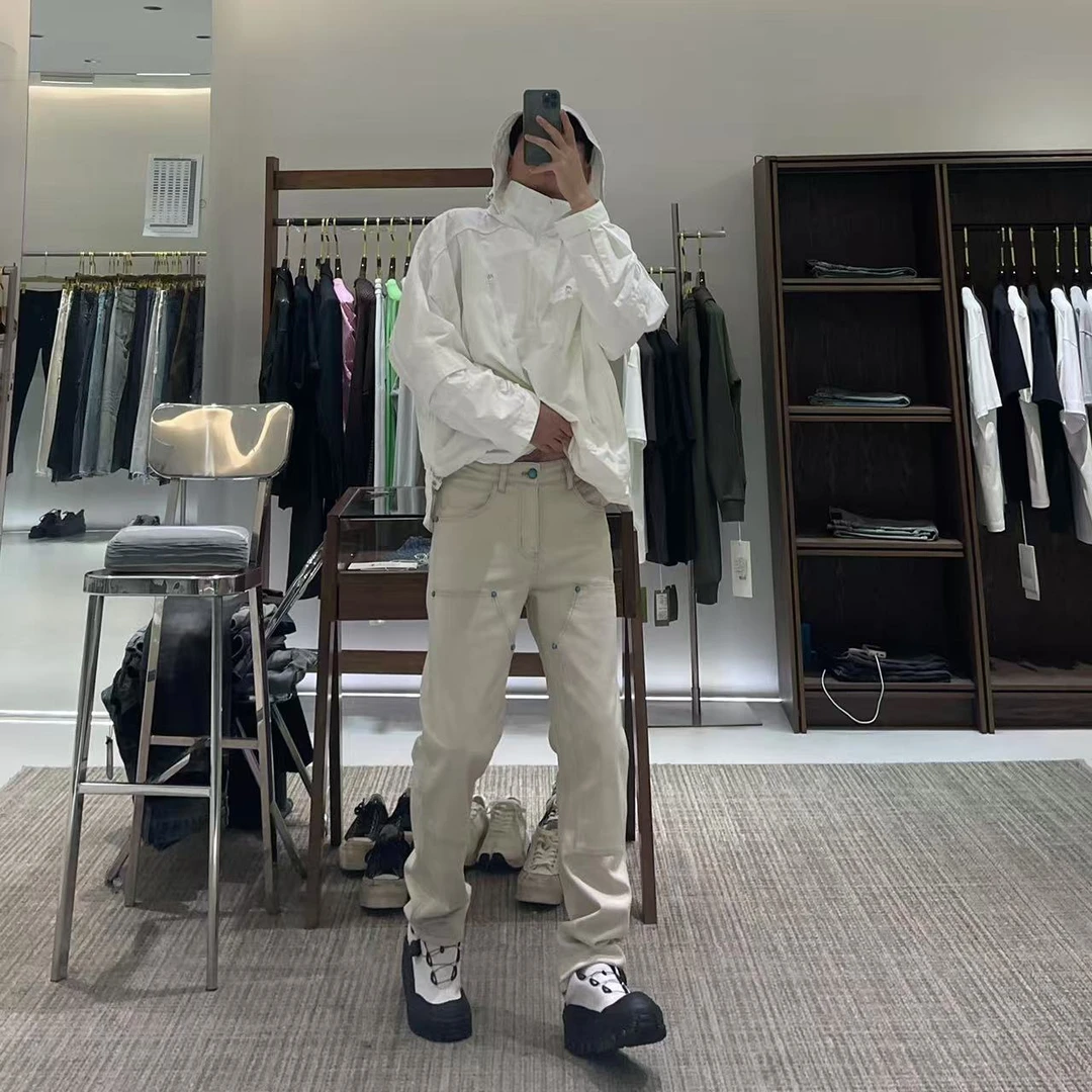 TKTHEKING/9752男士合身直筒工装伐木库杏色搭配个性（绿松石纽扣）