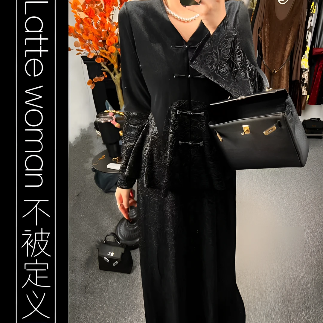 （蔻丝玫瑰）时尚复古轻奢国风长袖中式重工优雅设计师套装好鸟8899