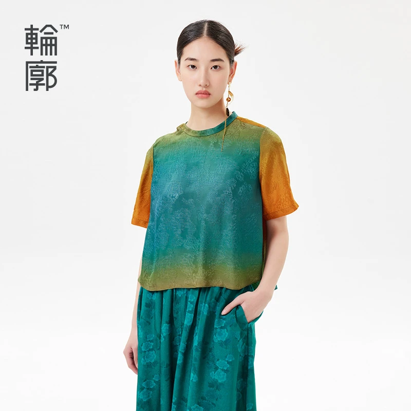 轮廓原创气质宽松上衣 潮流气质百搭上衣中式显瘦上衣L232Y026