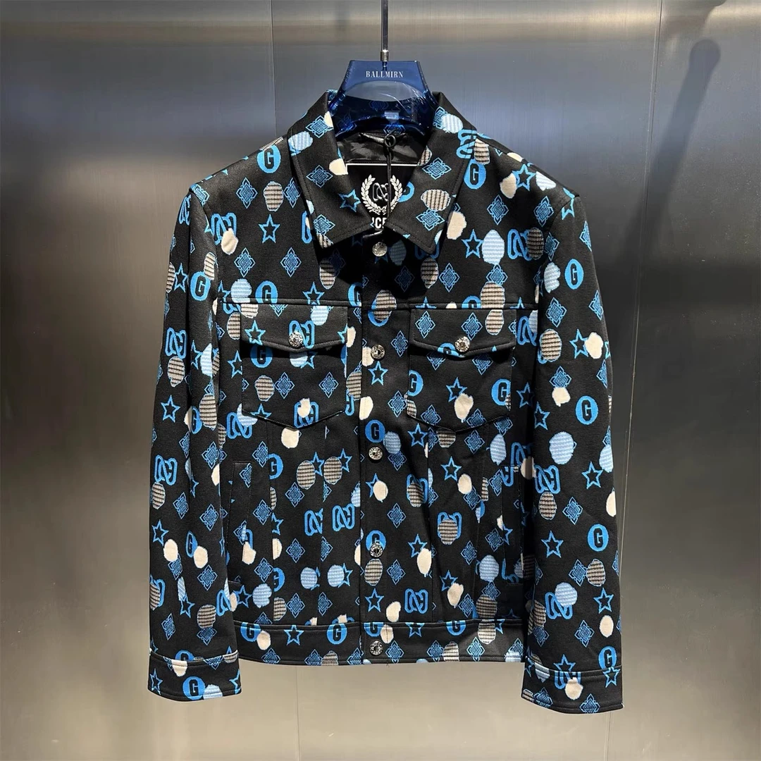 欧货潮流秋冬季新款男士休闲时尚百搭夹克轻奢印花字母外套89200