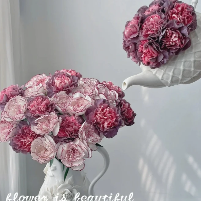 【探花甄选】紫精灵康乃馨组合 云南基地直发 两单 顺丰冷链