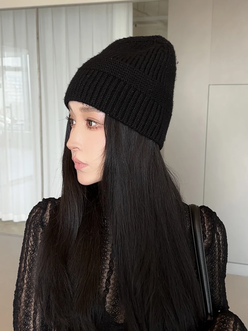 MAKEIF设计师品牌羊毛针织帽帽子百搭保暖冬天洋气冬季秋冬冷帽