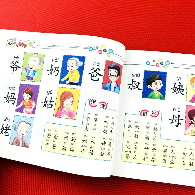幼儿童看图认写认字1000字启蒙早教书学前班一年级带注音组词训练