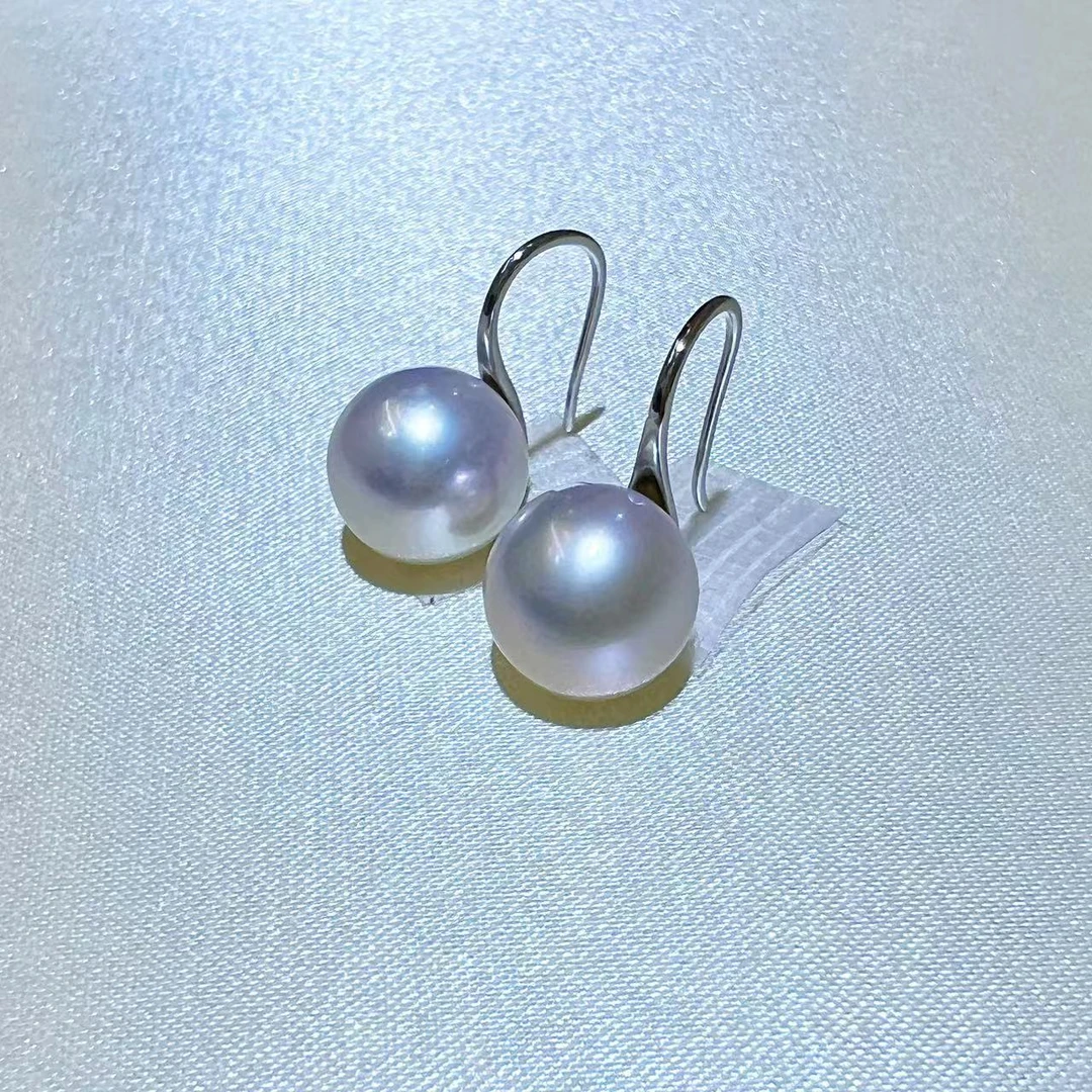 【南南专属】10-11mmS925银天然珍珠 经典高跟鞋珍珠耳钩-E015