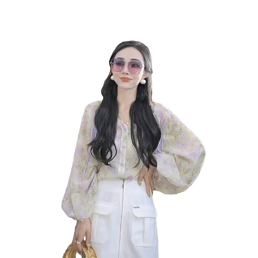 芳子原创时尚气质抽绳防晒衬衫ML0072