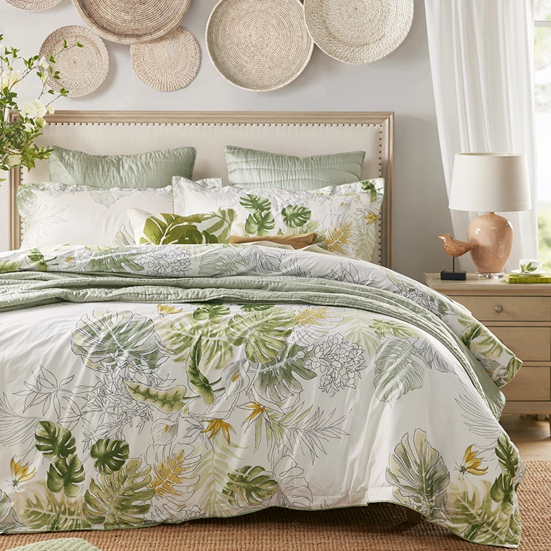 HARBORHOUSE全棉纯棉80支贡缎印花四件套轻奢床上用品Rainforest