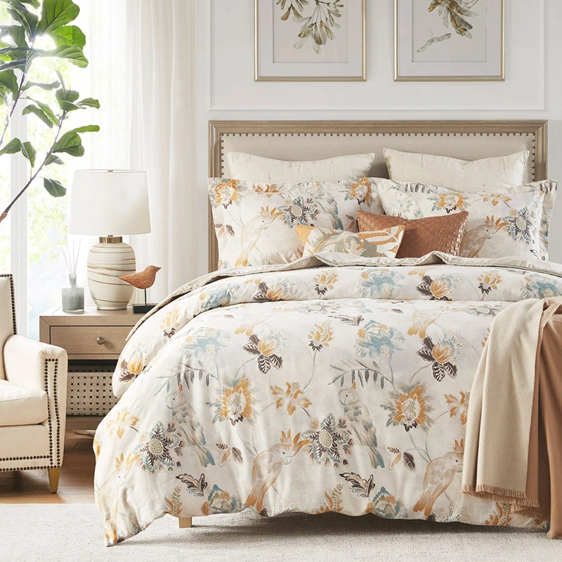 HARBORHOUSE新疆长绒棉全棉贡缎床品四件套Parrot柔软舒适透气