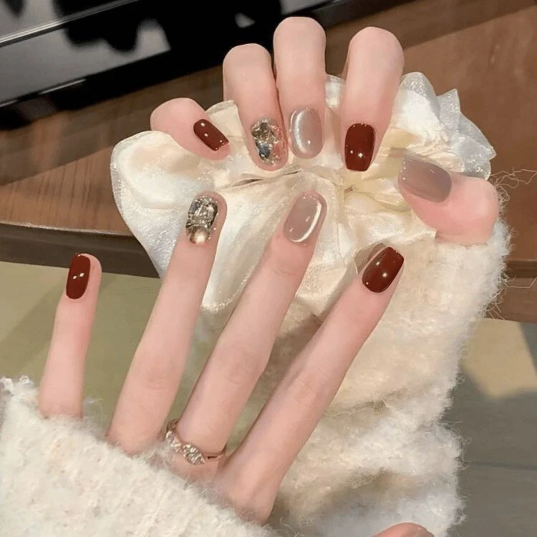 【女神降临】纯手工穿戴甲高级轻奢穿戴式美甲贴长款显白百搭美甲