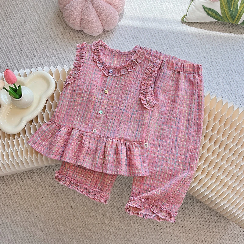 女童套装夏款时尚新款洋气时髦儿童阔腿裤夏季薄款女欧若风童装