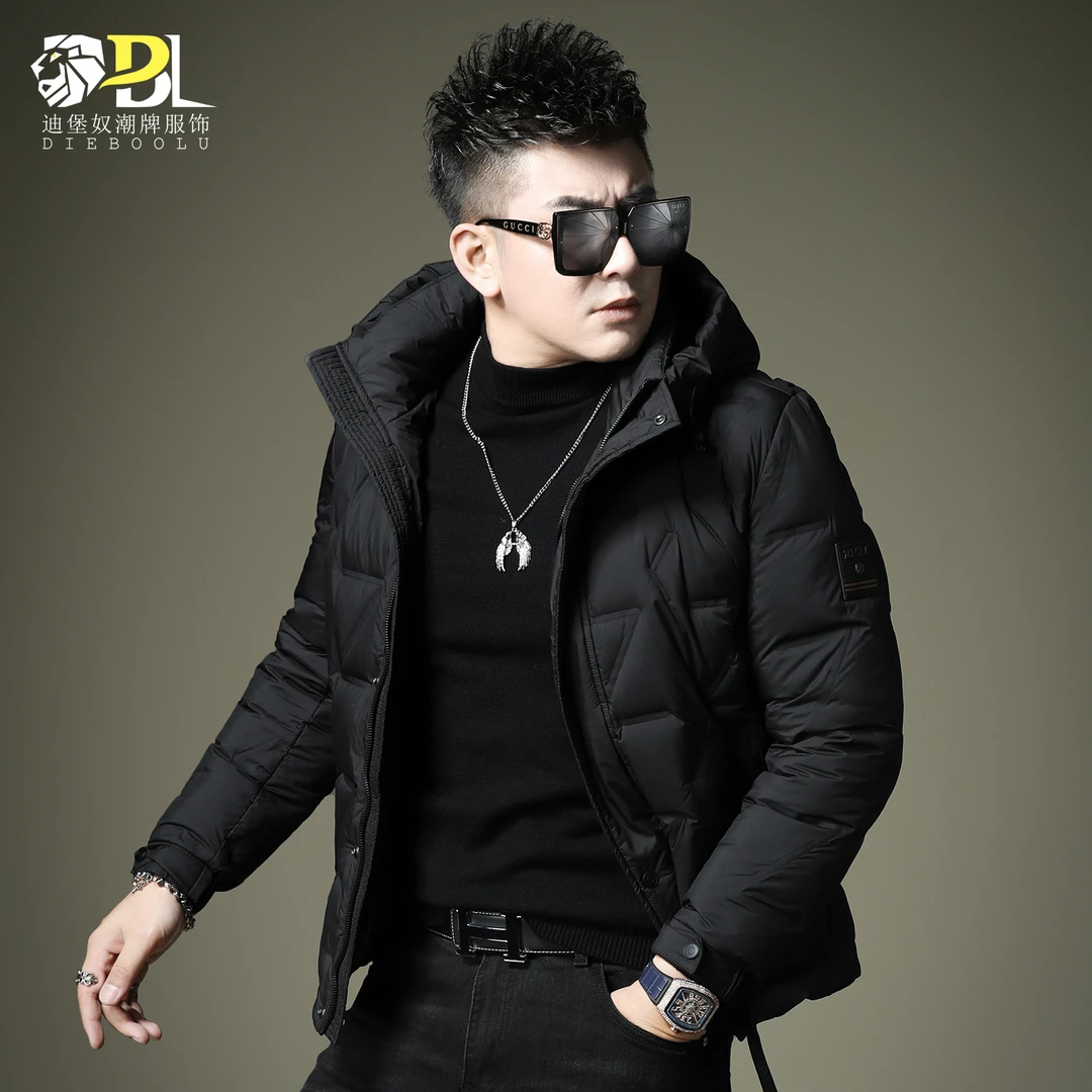 欧洲站高端连帽羽绒服男冬季白鸭绒加厚保暖防寒面包服男士外套潮