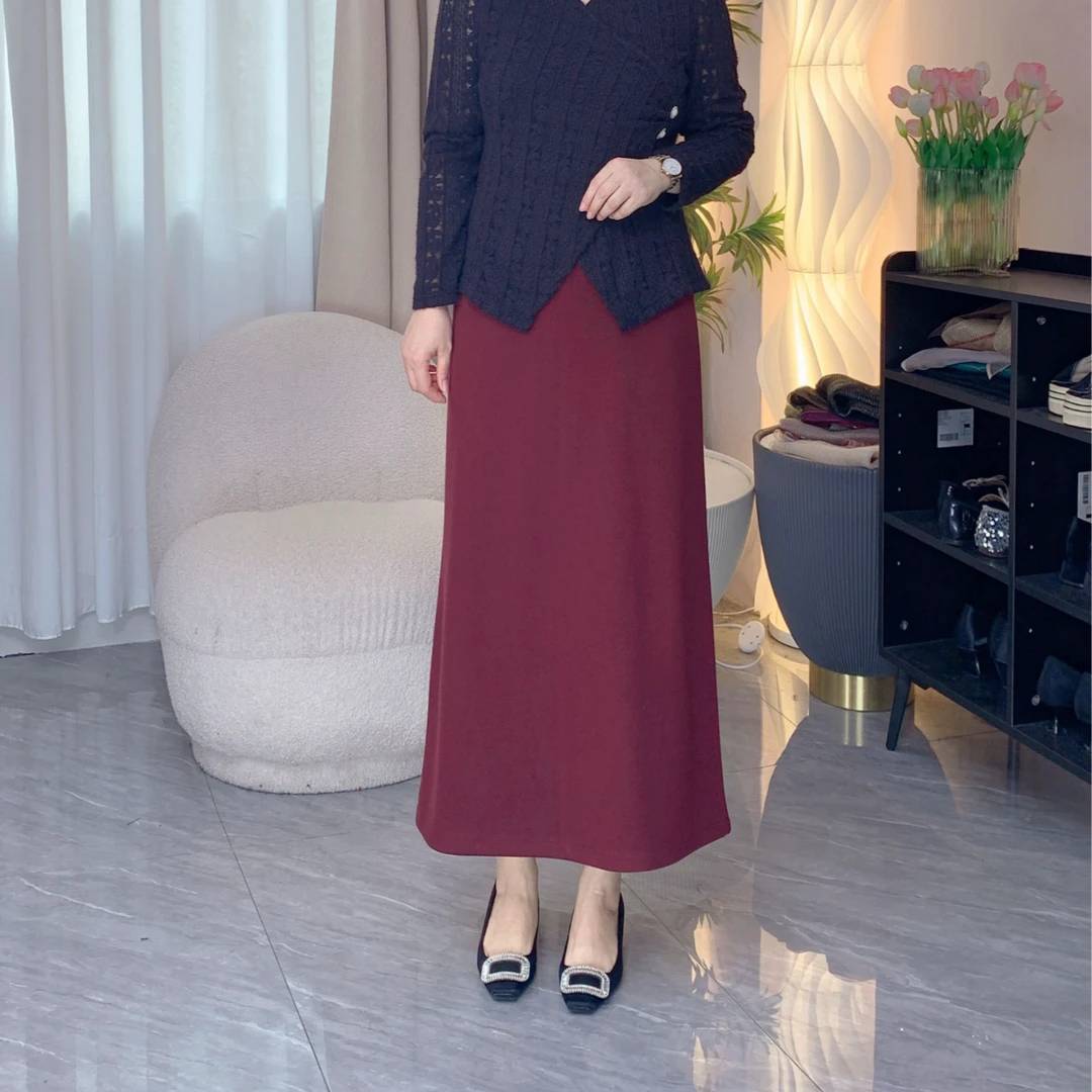 【半身裙】秋冬新款显瘦气质百搭中长款大码女装小A字休闲时尚