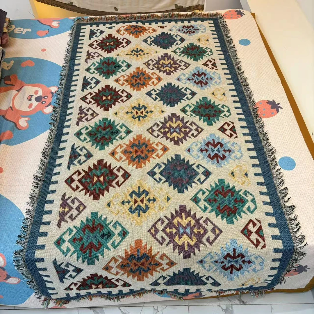 新菱形块90x180cm纯棉纱布浴巾