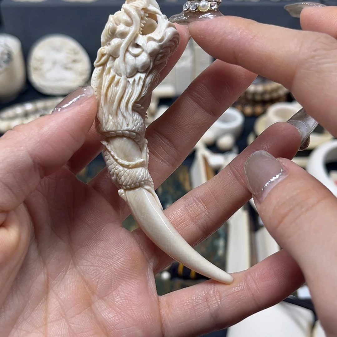 【闪购商品】白玉菩提吊坠阔*猛犸牙