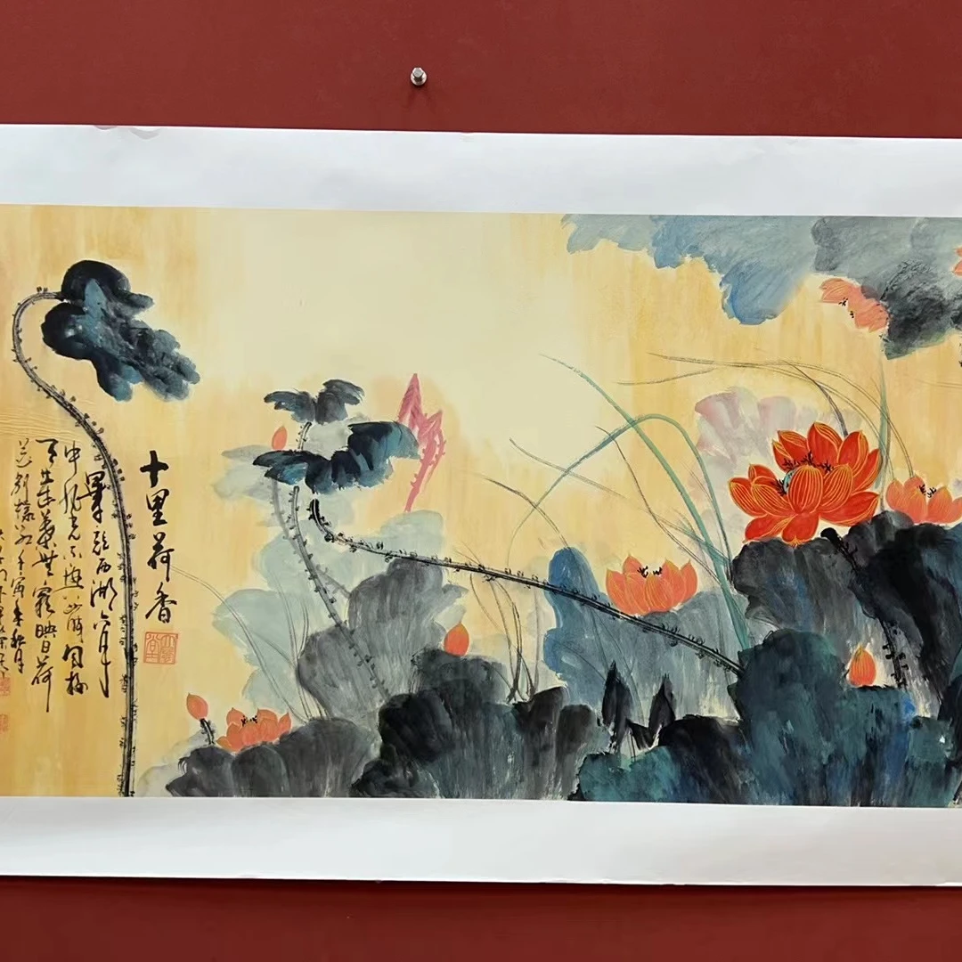 何甲荣作品 十里荷香 六尺