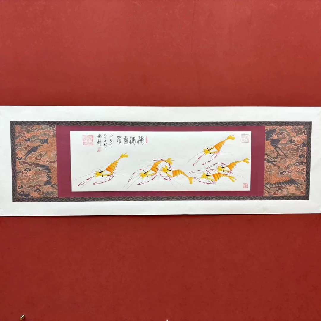 谢瑞新作品 鸿运当头 四尺对开