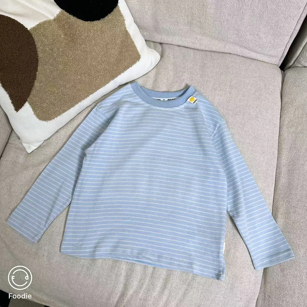 【断码处理 23898】春秋中小童韩版亲肤加厚条纹长袖打底衫