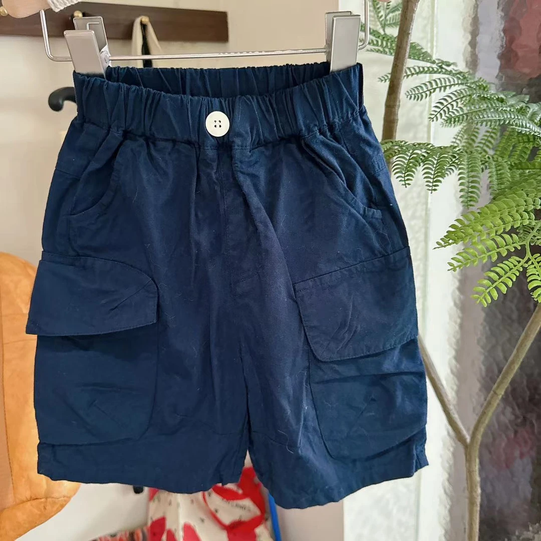 【面料升级 20557-1】夏季儿童潮牌韩版百搭七分裤宽松工装口袋中裤