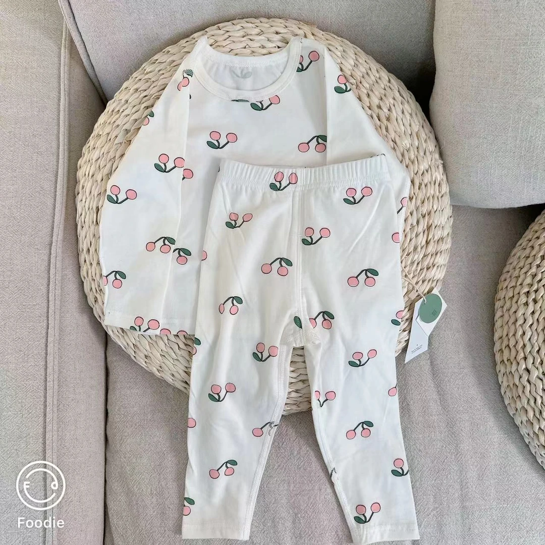 【断码处理 23793】春秋款中小童舒适满印贴身穿家居服套装  80-130