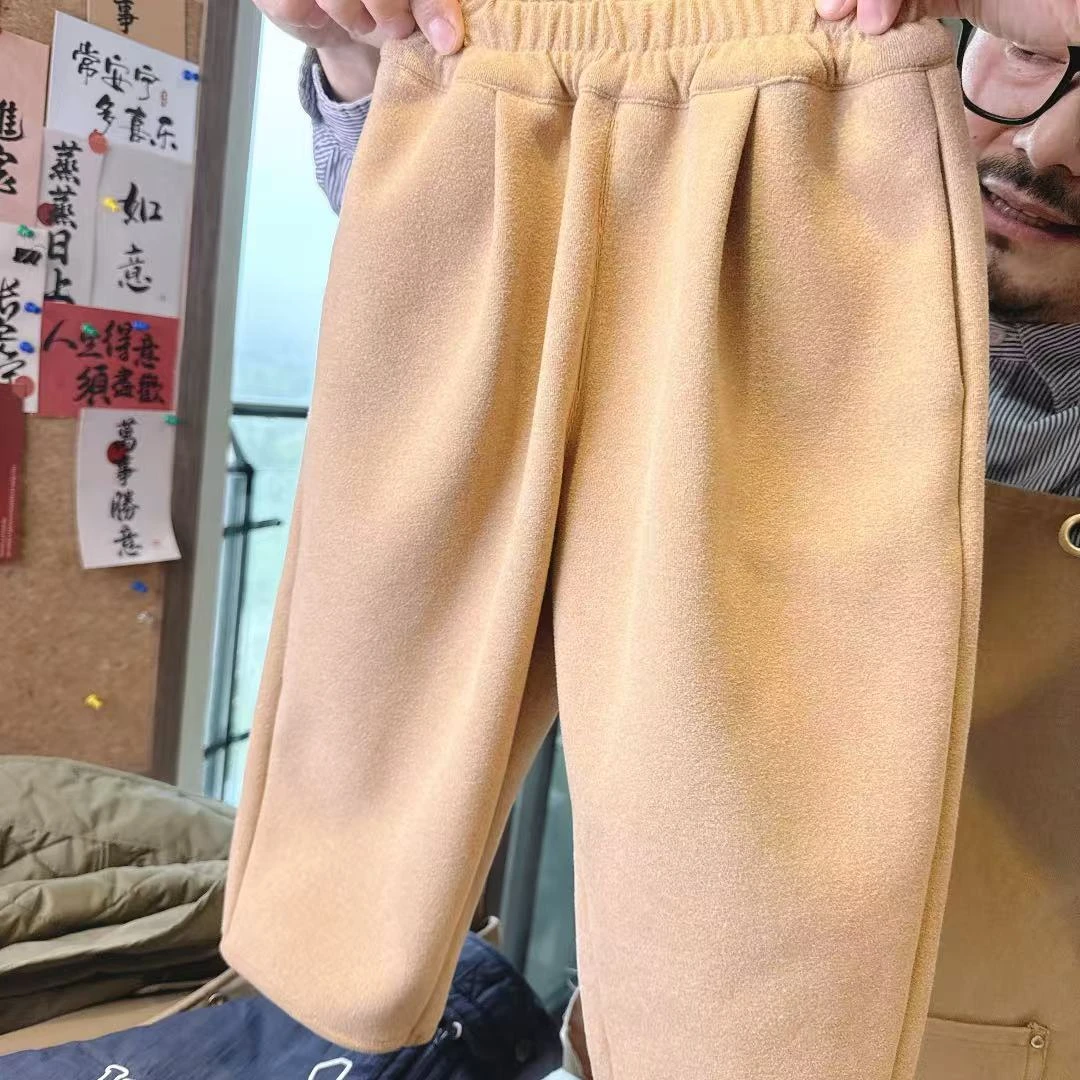 【秋冬款 201190】秋韩版中小童双层加厚加绒保暖休闲收脚糯米长裤