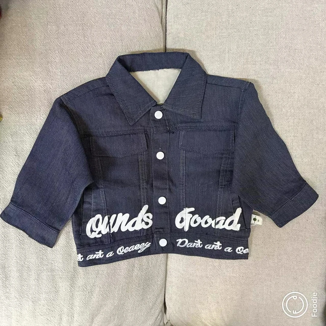 【买手款 61059】春秋洋气中小童韩版时尚经典款牛仔翻领衬衫外套