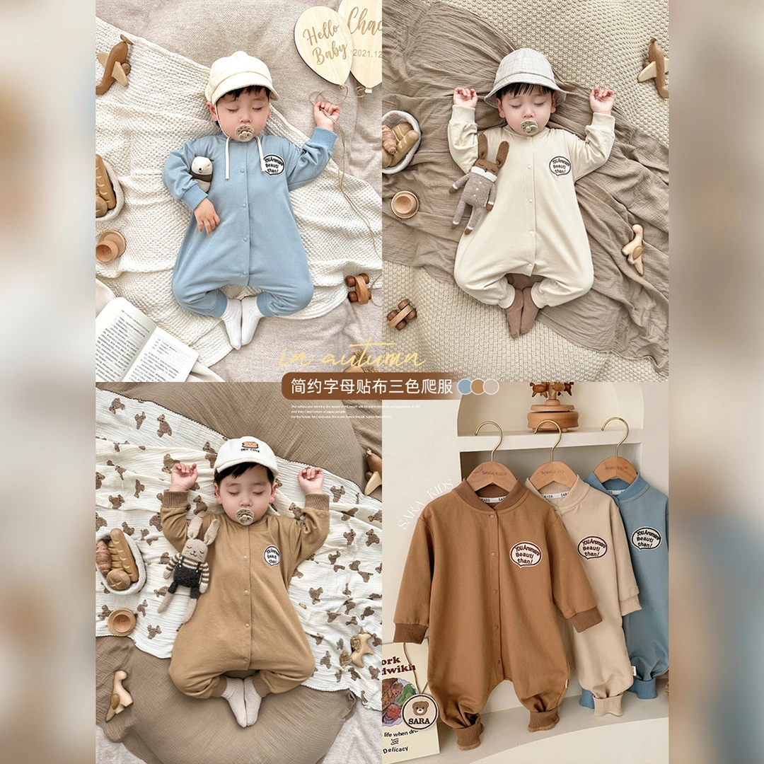 新款新生儿宝宝卫衣爬爬服休闲外出哈衣 SK1569