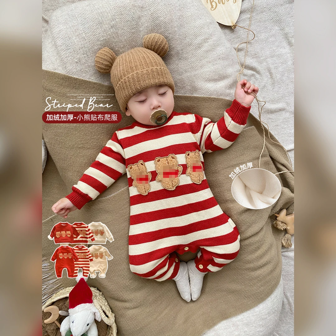 【亲子装】一家三口亲子加绒毛衣婴幼儿拜年服毛衣爬服SK1289