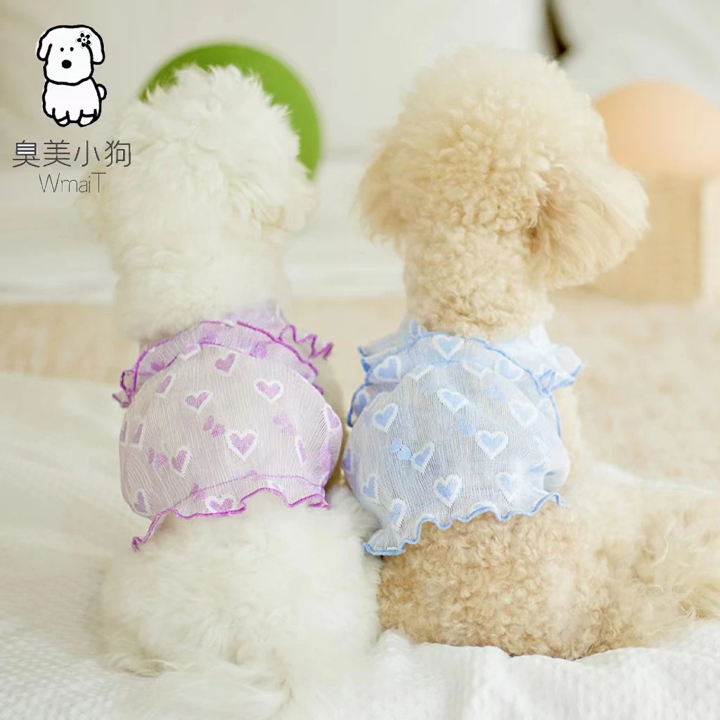 夏季细闪纱纱宠物狗狗猫咪衣服吊带款泰迪奶狗比熊透气凉爽吊带