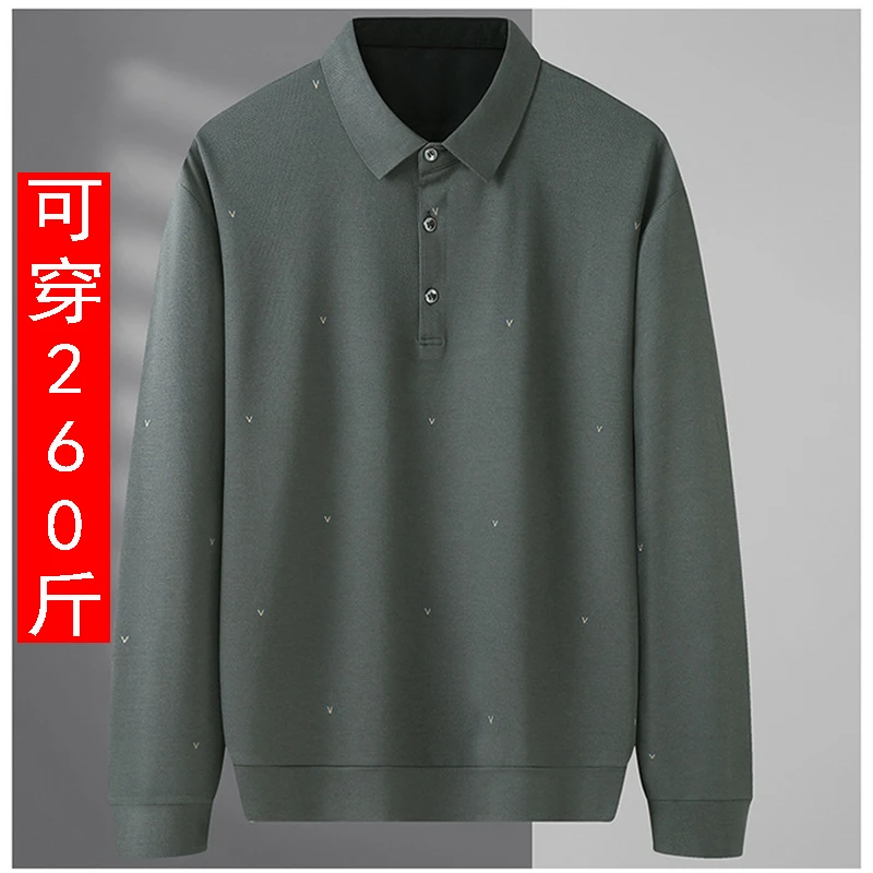 21665【可穿260斤】金盾高端【薄款长袖T恤】中老年男士爸爸装