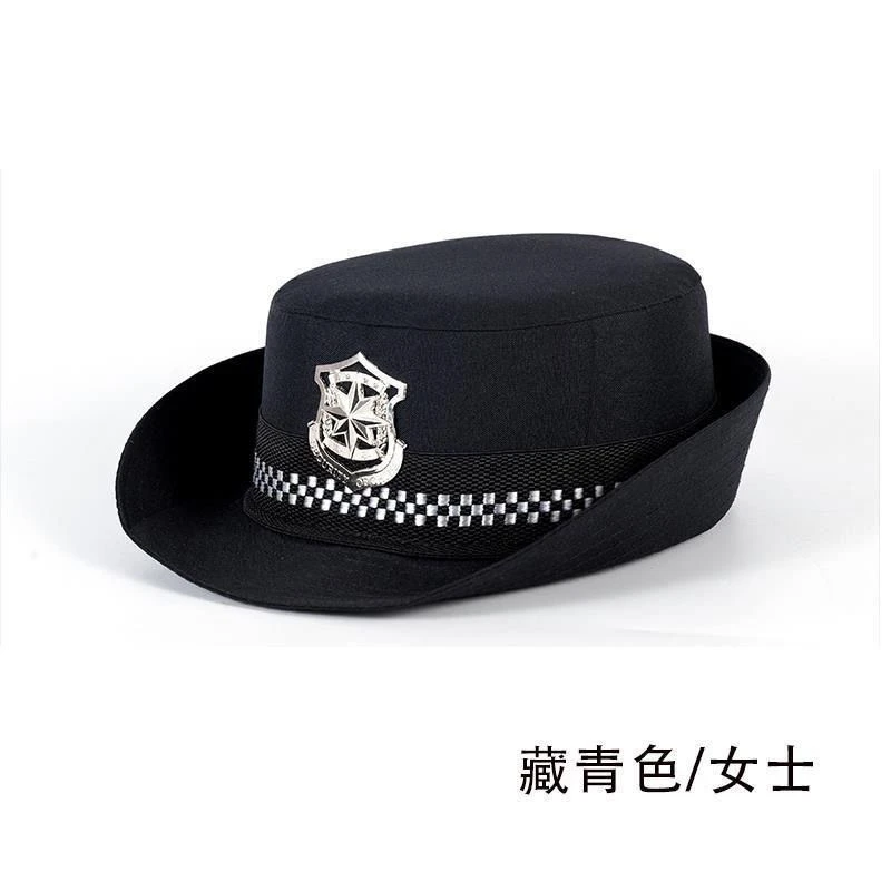 新款女式保安帽子 2011 女保安大沿帽 女保安翻边帽 卷边女士